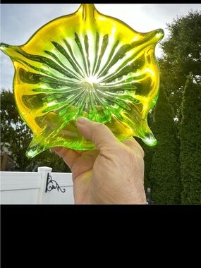 Vintage Green Italian Murano Glass Dish Art Glass